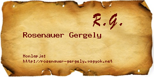 Rosenauer Gergely névjegykártya